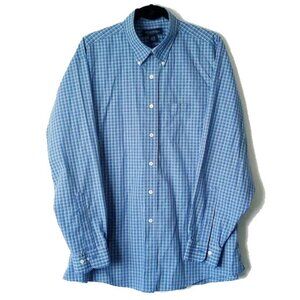 Brooks Brothers Button Down Shirt XL 100% Cotton Non-Iron Blue Yellow White